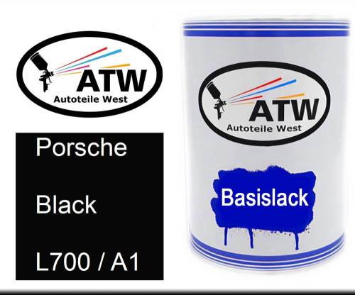 Porsche, Black, L700 / A1: 500ml Lackdose, von ATW Autoteile West.